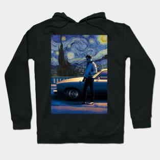 Vincent Van Gogh's Starry Night and Ryan Gosling in Drive Hoodie